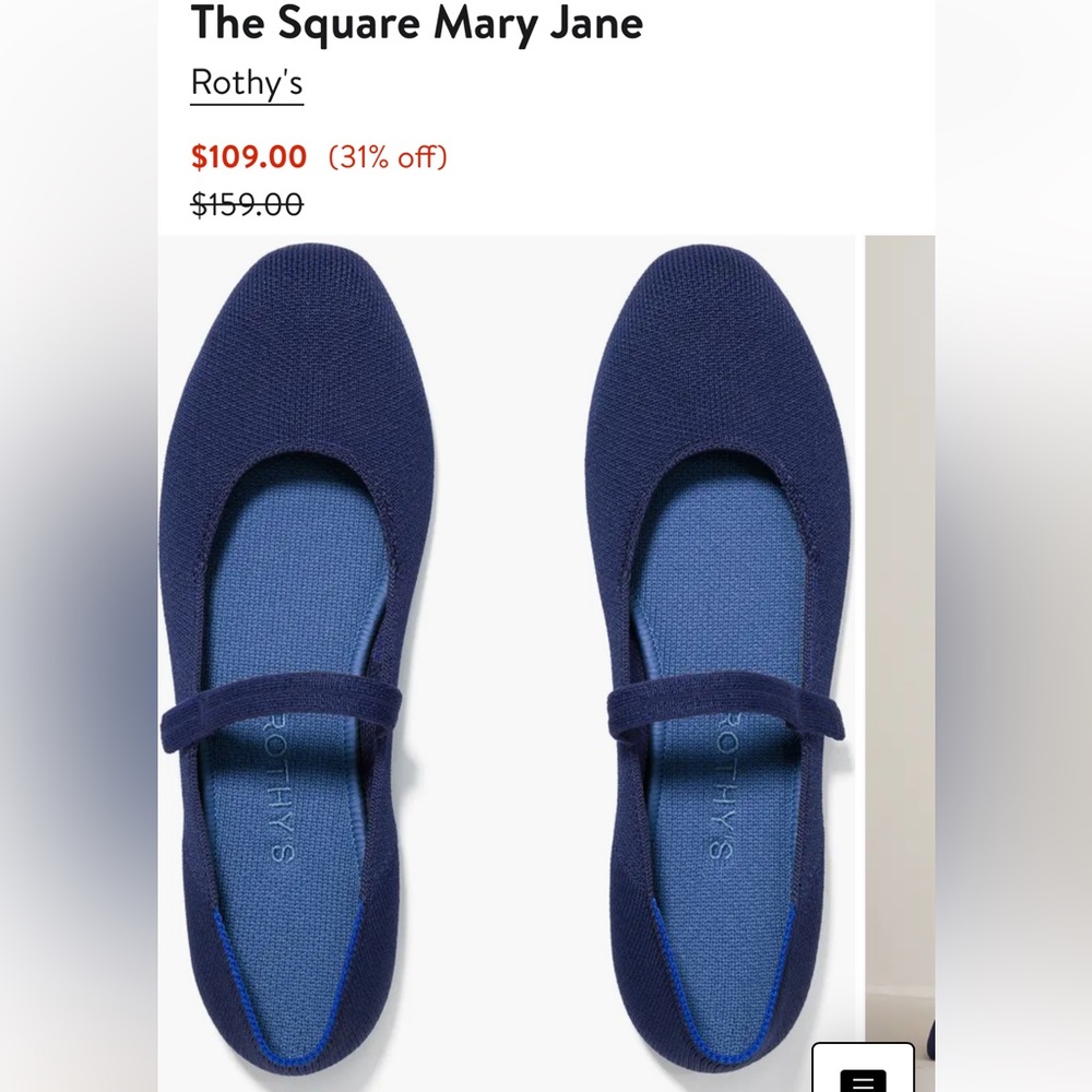 Rothy's The Square Mary Jane in Navy and Blue